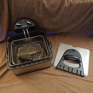 4.5 Liter Deep Fryer w/Basket Strainer, XL Jumbo Size, Adjustable Temperature